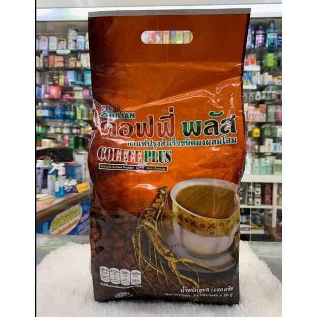 Zhulian Coffee Plus WITH GINSENG HEALTH CARE High Quality Big Size (84 Sachets)