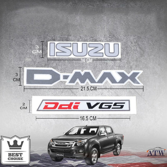 3PCS Logo Sticker Badge Decal Plate ISUZU D-MAX Ddi VGS Fit Isuzu Dmax