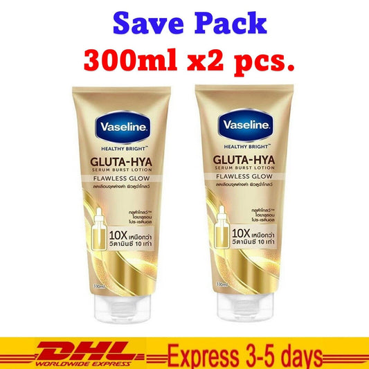 Vaseline Gluta-Hya Flawless Glow Serum Burst UV Lotion Eliminate Dull Skin (2pc)