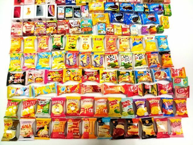 10 pcs Dollhouse Miniatures Assorted Snack Pack Thai Mart Store Food Party Decor