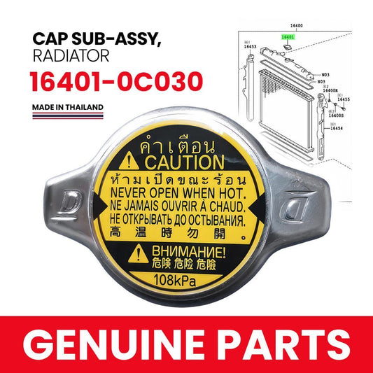 Radiator Cap 108kPa Stainless Steel GENUINE FIT Toyota Fortuner Hilux 2012-2020