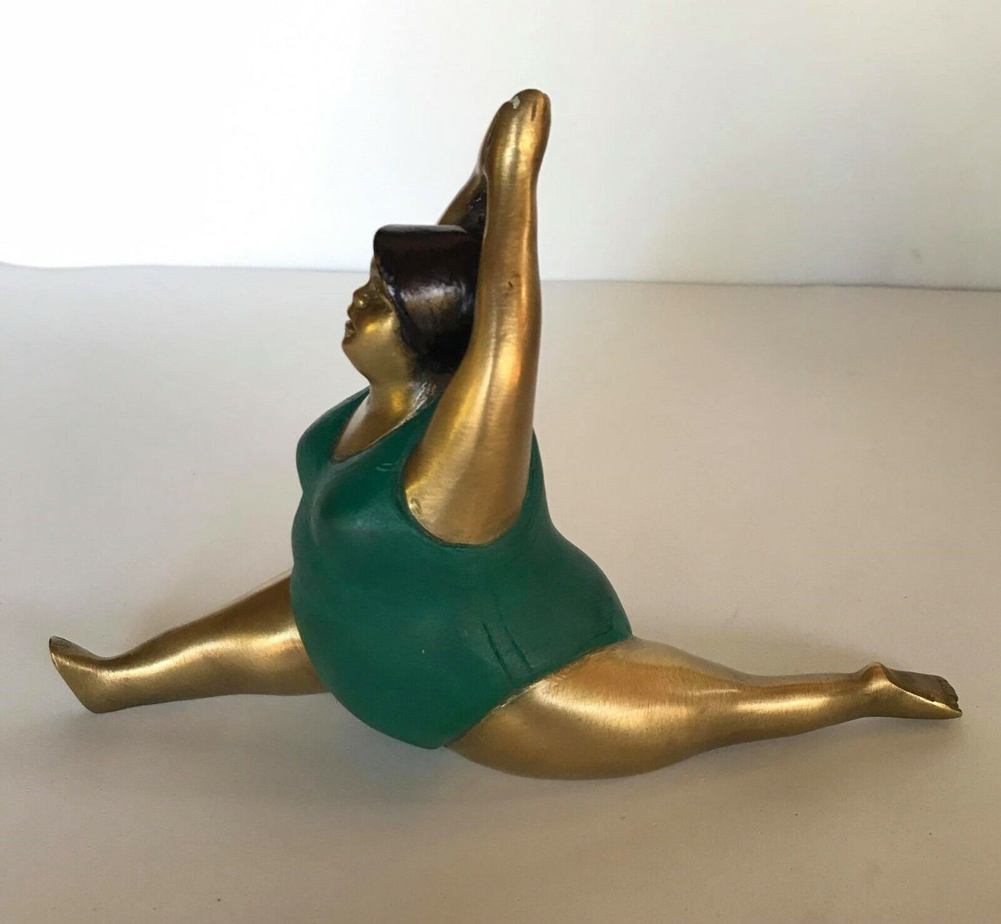 Yoga Lady Statue Fat Woman Art Sculpture Brass Thai Solid Home Decor Gift # 3