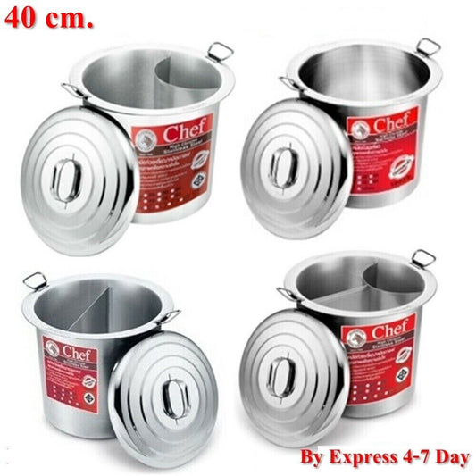 Pot Chef Zebra Stainless Steel Noodle Soup Curved Straight Kitchen Kettle 40 cm.