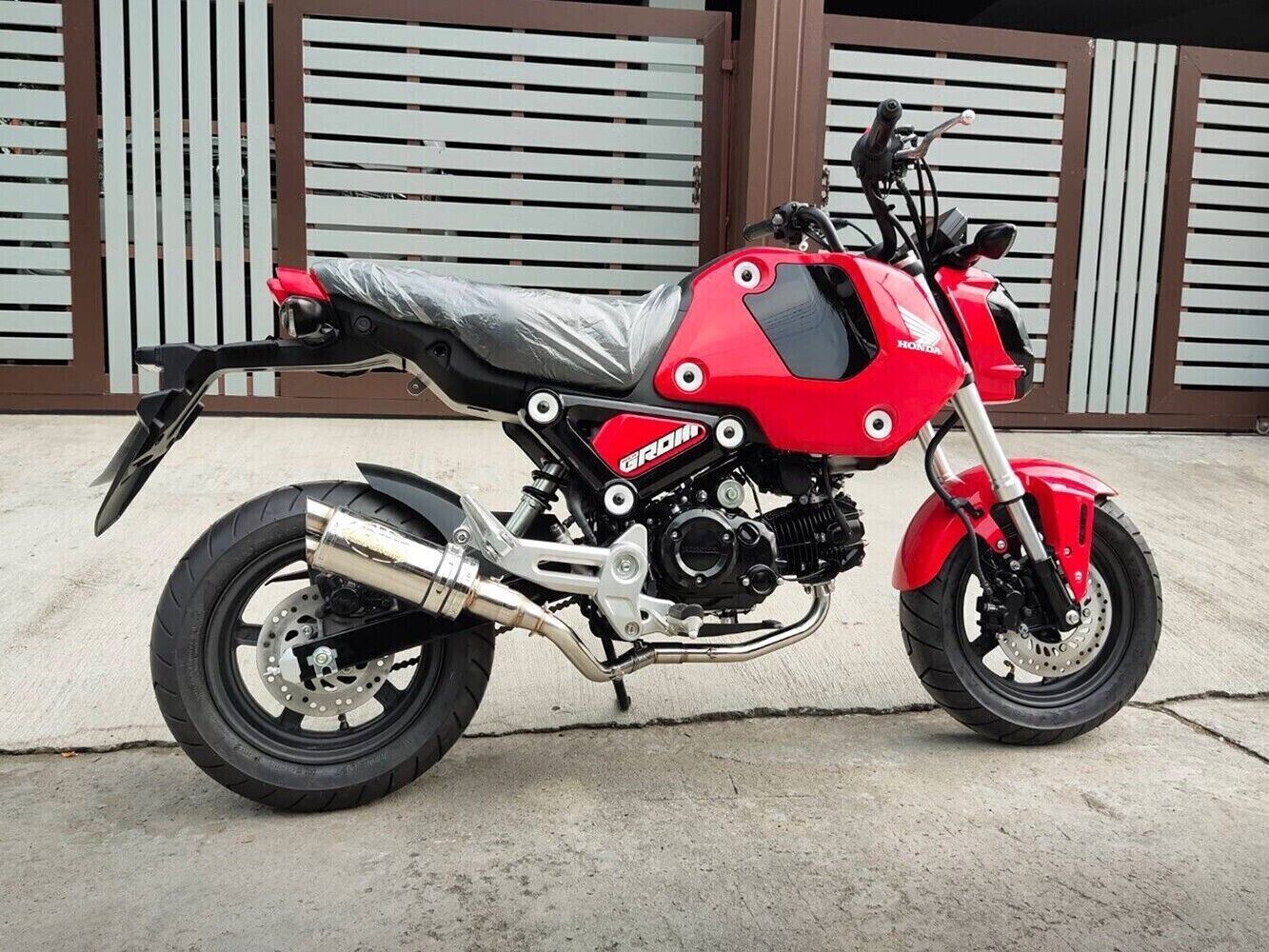 AR EXHAUST PIPE HONDA GROM 125 MSX 125 21-2022 FULL SYSTEM LOW MOUNT CHROME