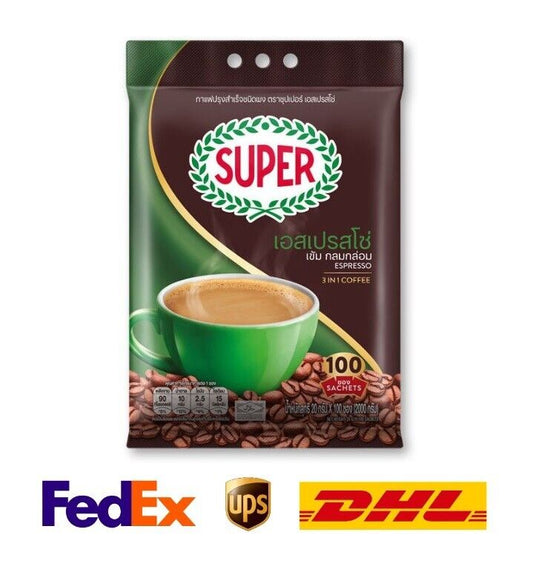 Super Coffee Rich 3 in 1 Instant Coffee Espresso Intense Halal 100 sachets