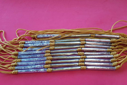 Takrut Girdle 3 Kind Metals Takrud Talisman Inscription Protect Holy Thai Amulet