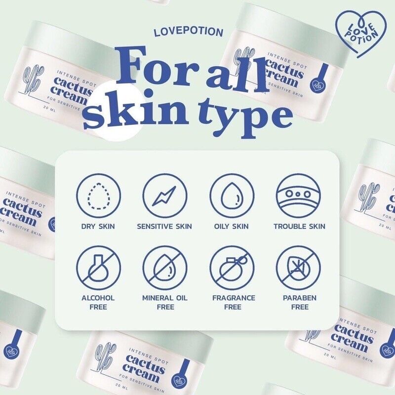 6x Cactus Cream Love Potion Intense Spot Reduce Acne Scars Redness Blemishes 20g