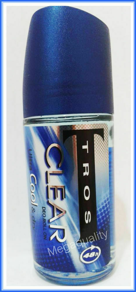45 ml. TROS Men Clear Ultra Cool Dry Deodorant Roll On Body Perfume 48 Hr.
