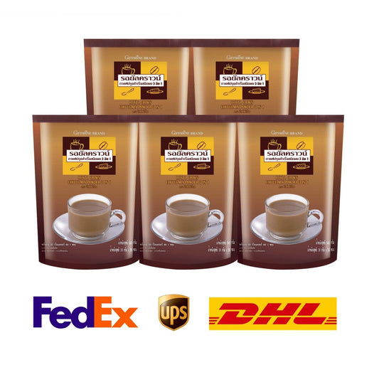 5x Royal Crown Coffee Mix Powder 3 in 1 Thai Coffee Beans Intense tasty flavor