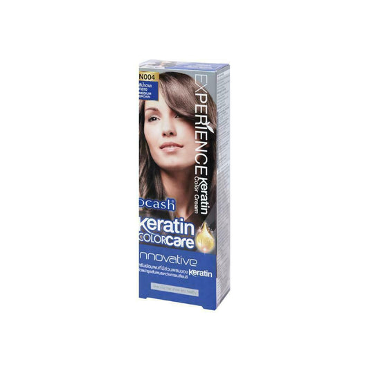 Dcash Experience Keratin Color Cream N004 Medium Brown 100 g soft smooth hair