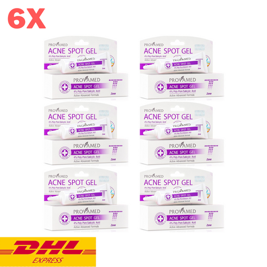 6x Provamed Acne Spot Gel Rapid Clear T Zone Active Advanced Formula 12 hr 10 g