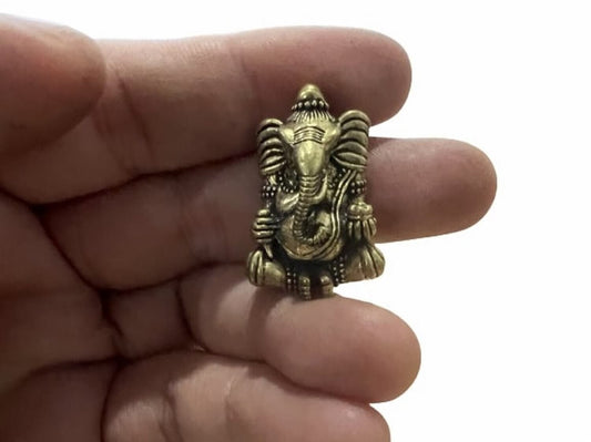 VICTORY GANESH GOD HINDU MINI GANESHA AMULET GANAPATI VINAYAKA Statue Triumph