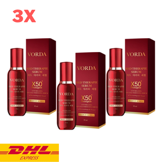 3x Vorda Red Therapie Therapy luxury Serum Reduce Wrinkles Skin Anti Aging 30ml