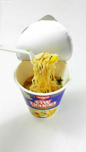 Nissin SEAFOOD CREAMY Flavour Instant CUP Noodle HIKING FOOD Camp Meals 60g.