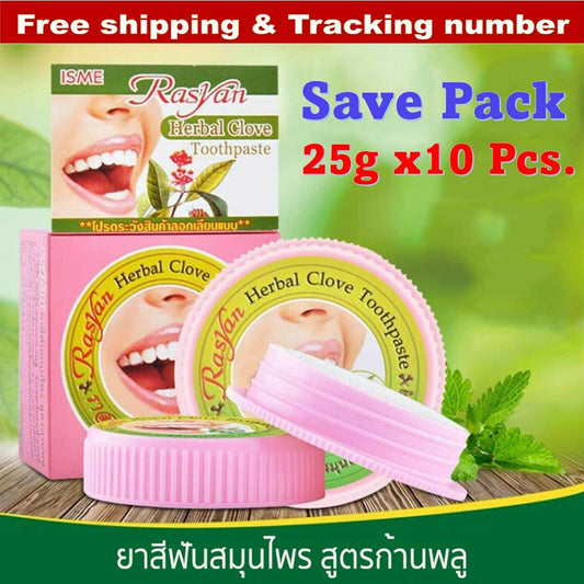10x Toothpaste ISME Rasyan Clove Teeth Thai Herbal Anti Bacteria Herb Fresh 25g