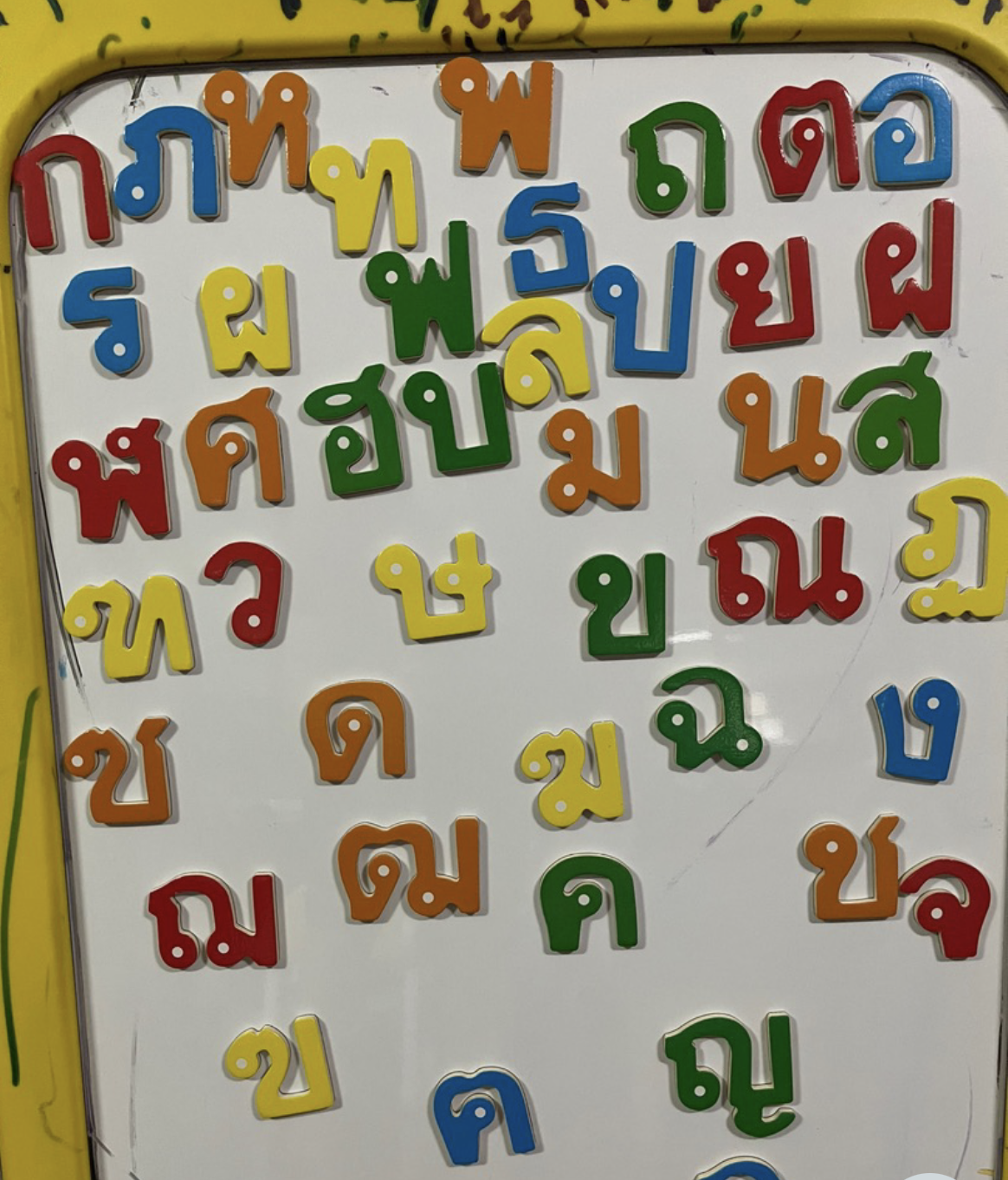 Wooden Magnet Thai Consonants 44 Letters ¡-Î Set To Learn Practice Thai Fun Toy
