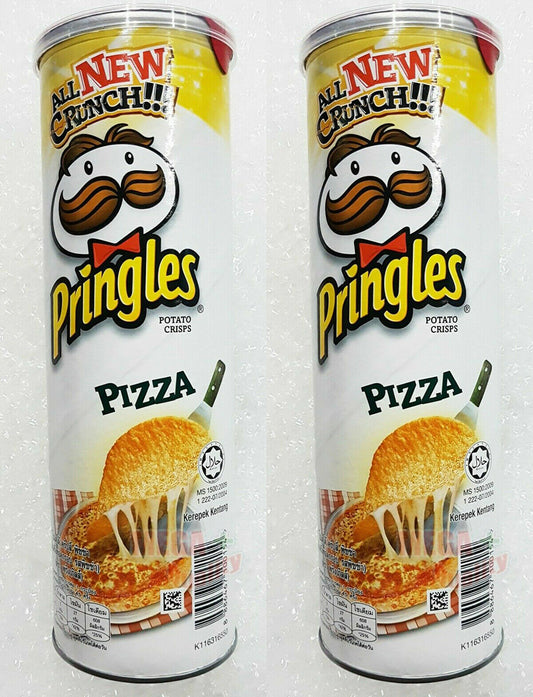 2 x Pringles Pizza Flavored Potato Chips BURSTING WITH FLAVOUR Snack 110g