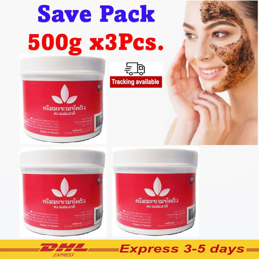3x500g Face&Body Scrub Mask Tamarind Cream Smoothen Aura Radiant Skin