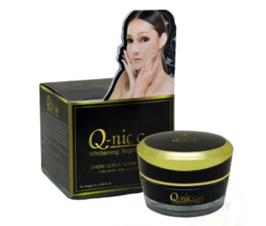 Q-nic Whitening Night Cream nourish skin clear reduce dark spots white, youthful