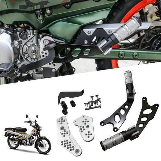 REAR FOOT PEGS STEP REST PASSENGER PAIR ALUMINIUM FIT HONDA CT125 HUNTER CUB