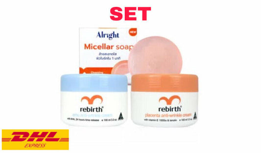 Rebirth Placenta + Emu Anti-Wrinkle Cream 100 ml 3.3 fl.oz +Soap 70 g [SET]