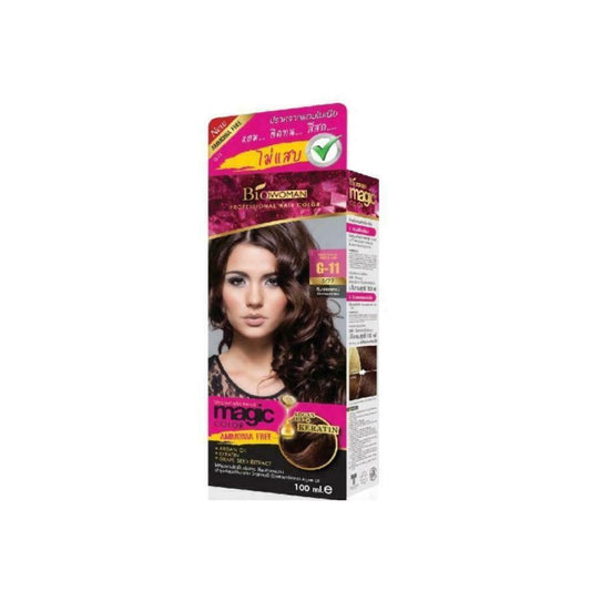 Biowoman Magic Color Professional Hair Color G-11 5 77 Mahogany Purple Ash 100ml
