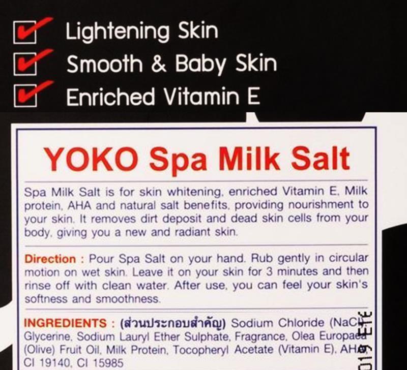 10x50g. YOKO SCRUB SPA MILK SALT, WHITENING, REMOVES DIRT DEPOSIT and DEAD CELLS