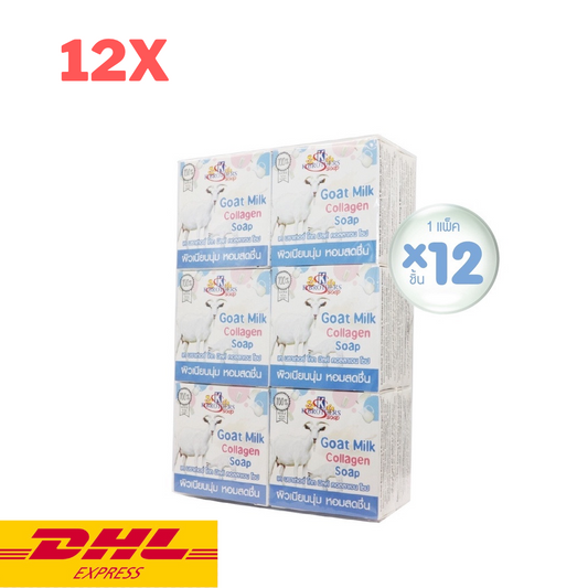 12x K. Brothers Goat Milk Collagen Soap Bar Fresh Clear Clean Skin Face Body 60g