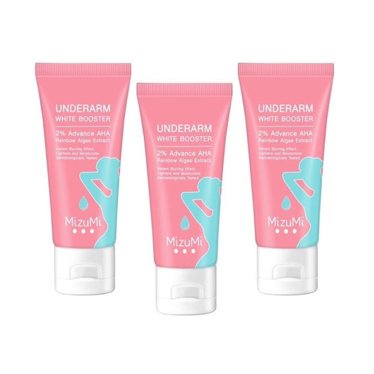 3x MizuMi Underarm White Booster Cream Armpits Groins Brightening Deodorant 30g
