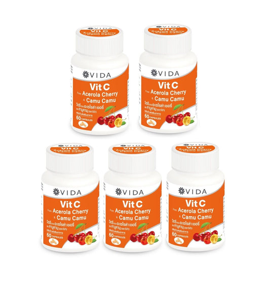 5x VIDA Vit C Acerola Cherry & Camu-Camu Extract Boost immunity Antioxidants