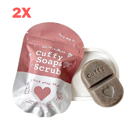 2x Cuffee Soap Scrub Coffee Body Skin Bright Dark Spot Elbows Knees Acne 80g
