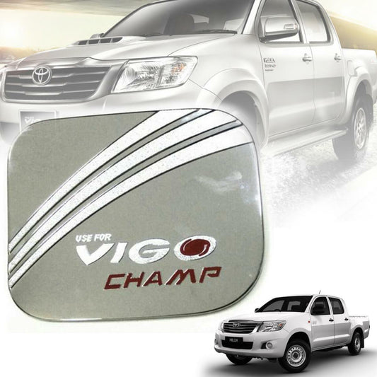 Cover Fuel Tank Cap Chrome Logo Red For Toyota Hilux SR MK7 Pickup 2012-2015