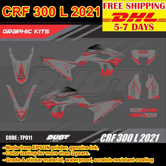 Stickers Kit For Honda CRF 300 L 2021 Motocross Graphics Whole Bike Decals TP011