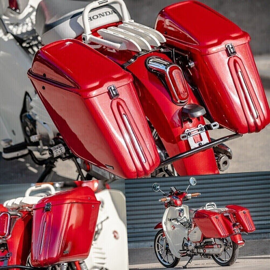 RED REAR RACK BOX LUGGAGE CARRY LH+RH FOR HONDA SUPER CUB C125 NEW 2018 2022