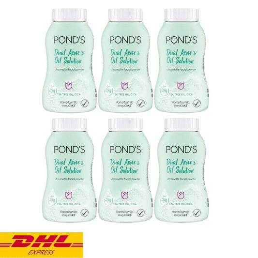 6x Pond's Powder Dual Acne Oil Solution Translucent Loose for Facial Skin 50 g