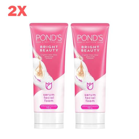 2x POND'S Bright Beauty Serum Facial Foam Bright Skin Reduce Dark Spots 100 g