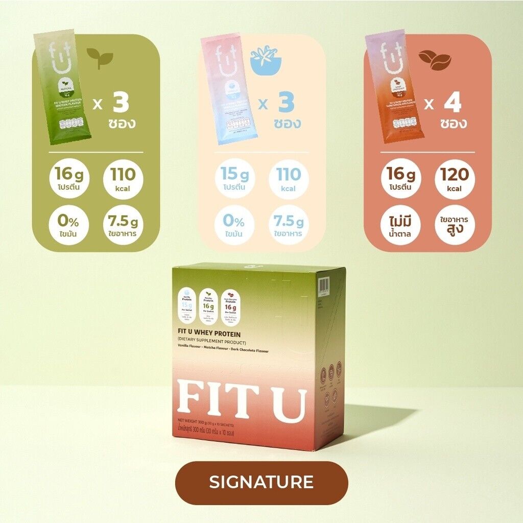 Fit U Whey Protein Mixed Signature + Melonana Flavor Drink Powder Meal Replace