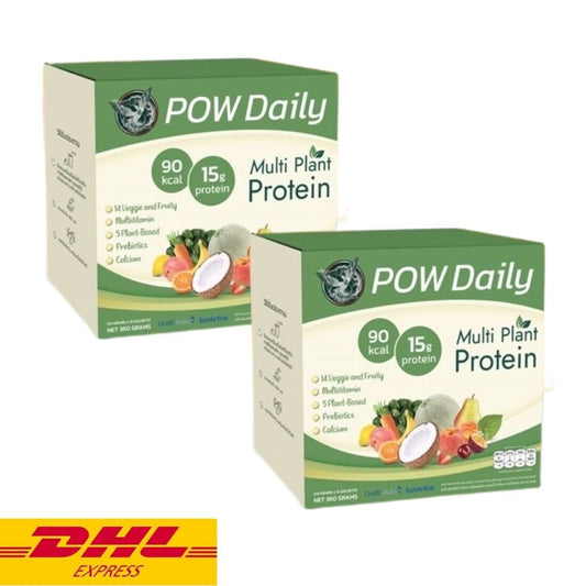 2x POW Daily Multi Plant Based Protein Veggie Fruity Prebiotics Control Hunger