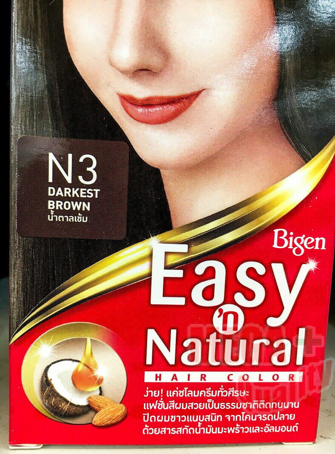 Bigen Easy and Natural Hair Color Dye N3 Darkest Brown Permanent Long Lasting