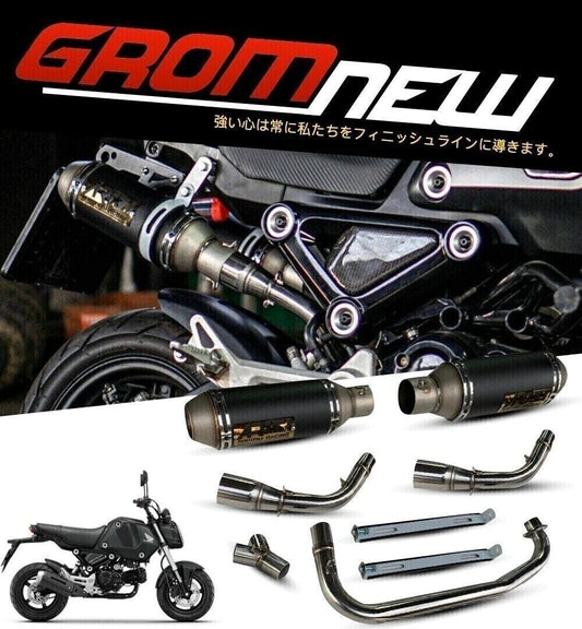 125 Honda grom125 dual exhaust msx sf mount black 2014-2022 only + db killer