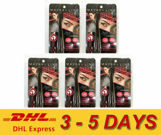 5 x MAYBELLINE Hyper Glossy Liquid Eye Liner Black Eyeliner 10x darker Express !