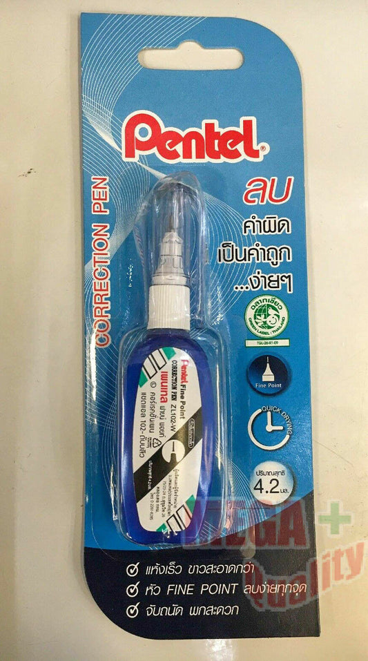 Pentel Fluid Correction Pen Precision Quick Dry White Out Paper ZL102-W 4.2 ml