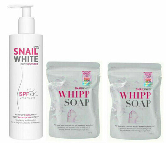 Snail White Body Booster SPF30 Lotion 300 ml + 2 Whipp Bar Soap 100g