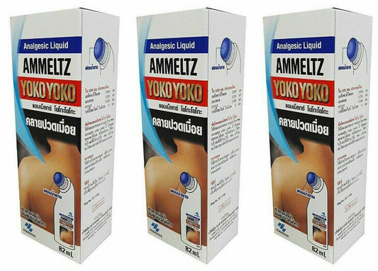Ammeltz Yoko Liquid Analgesic Relief Muscular Pains 82ml Pack of 3