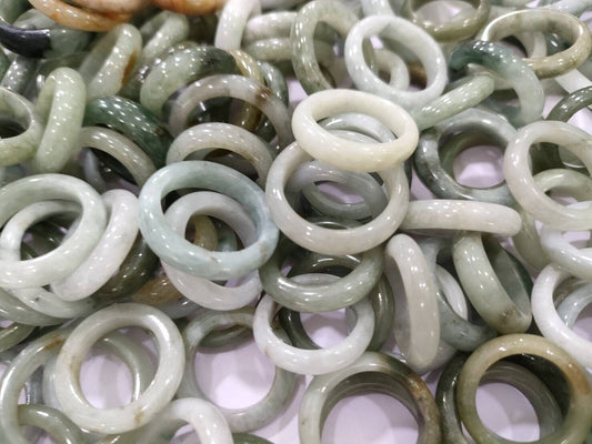 50x Burmese Jadeite Jade Ring Assorted Various Colors & Sizes Accesories Gift