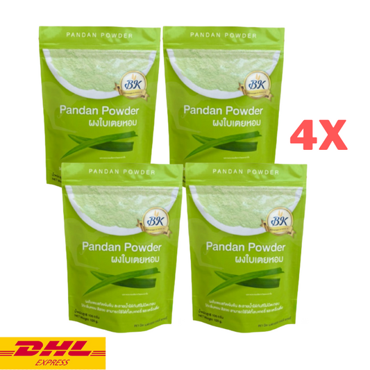 4x Dried Pandan Leaves Powder for Bakery Dessert Drinks Beverages BK Brand 100 g