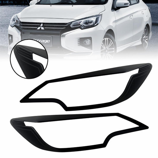 Cover Head Light Lamp Matte Black Fit Mitsubishi Mirage G4 Sedan 2020 2021
