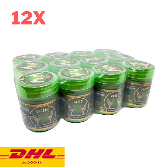 12x Hong Khu Thai Herbal Inhaler Traditional Natural Pure Aroma Refreshing 10 g