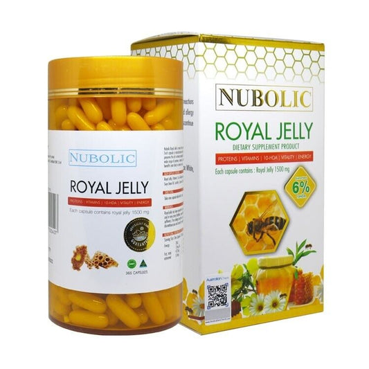 Nubolic Royal Jelly 1500 mg. Nourish body, sleep well, boost immunity 365 caps