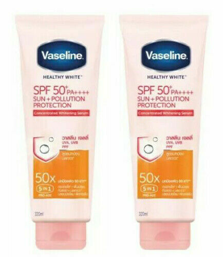 2 x 320ml Vaseline Healthy White Sun + Pollution Protection Serum Lotion